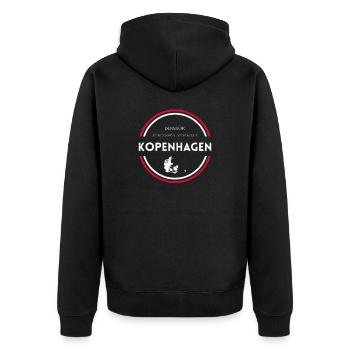 Copenhagen I Denmark Holiday Motif for Danes - Unisex Premium Organic Zip Hoodie - black - Back - Nico (187cm)