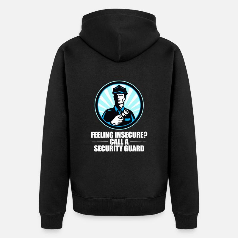 Security Wachmann Sicherheitsdienst - Unisex Premium Bio Zip Hoodie - Schwarz