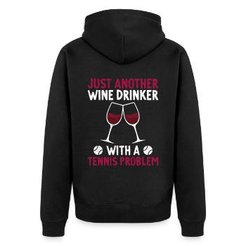 Just Another Wine Drinker - Unisex Premium Bio Zip Hoodie - Schwarz - Hinten - Nico (187cm)