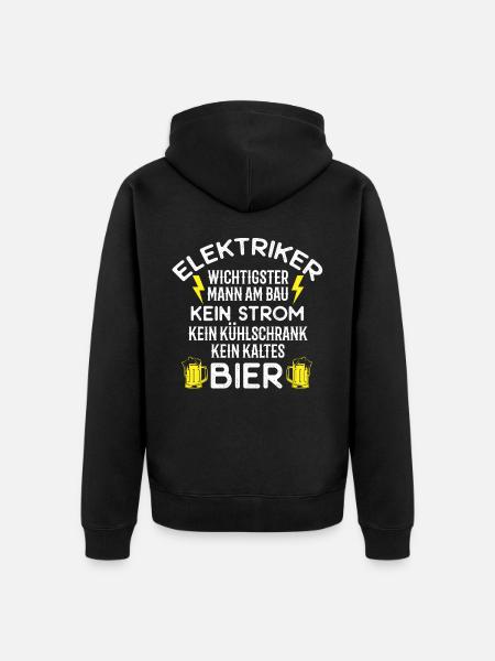 Elektriker, Elektrik - Unisex Premium Bio Zip Hoodie - Schwarz