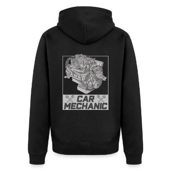 Mécanicien automobile Technicien mécatronique Profession Garage - Veste à capuche bio Premium Unisexe - noir - Dos - Nico (187cm)