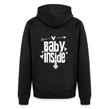 Baby Inside Baby Inside Announcement Pregnant - Unisex Premium Organic Zip Hoodie - black - Back - Nico (187cm)