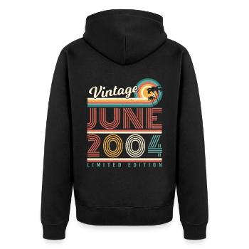 Finally 18 June 2004 - Unisex Premium Organic Zip Hoodie - black - Back - Nico (187cm)