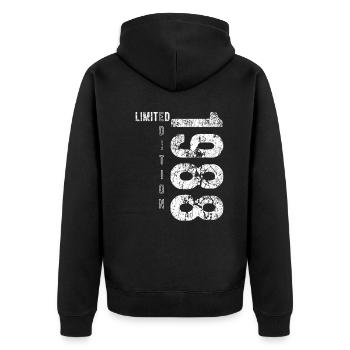 Édition Limitée 1988 Anniversaire Vintage 1988 - Veste à capuche bio Premium Unisexe - noir - Dos - Nico (187cm)