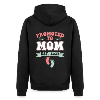 Promotion to Mami Est. 2023 Mom To Be - Veste à capuche bio Premium Unisexe - noir - Dos - Nico (187cm)