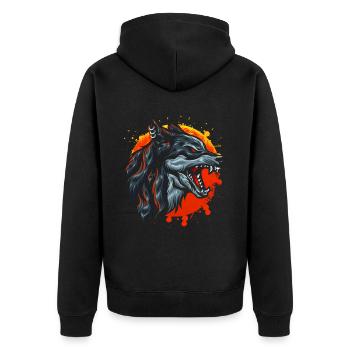 Werewolf sunset design For Wolves fans - Unisex Premium Organic Zip Hoodie - black - Back - Nico (187cm)