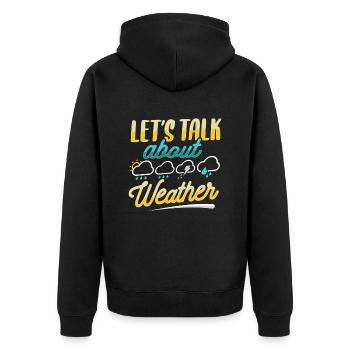 Meteorologe Wetter - Unisex Premium Bio Zip Hoodie - Schwarz - Hinten - Nico (187cm)