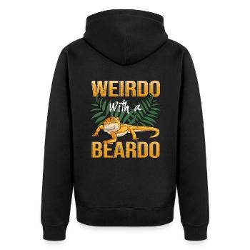 Bearded Dragon Pet Lizard Terrarium Lizard Owner - Unisex Premium Organic Zip Hoodie - black - Back - Nico (187cm)
