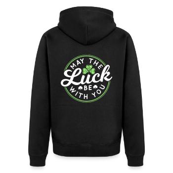 Que le bonheur soit avec vous Irlande irlandaise - Veste à capuche bio Premium Unisexe - noir - Dos - Nico (187cm)