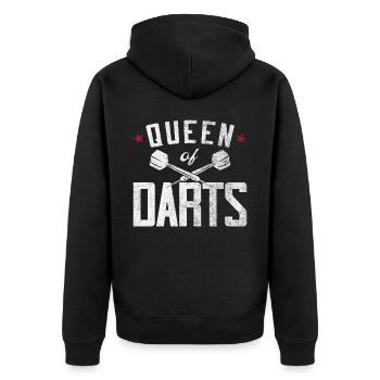 Darts Girl Vintage Reine des Fléchettes - Veste à capuche bio Premium Unisexe - noir - Dos - Nico (187cm)