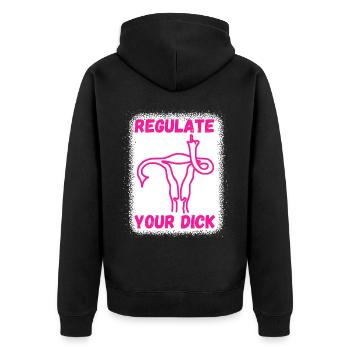 Regulieren Sie Ihren Schwanz - Unisex Premium Bio Zip Hoodie - Schwarz - Hinten - Nico (187cm)