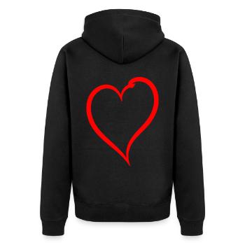 Cœur rouge simple - Veste à capuche bio Premium Unisexe - noir - Dos - Nico (187cm)