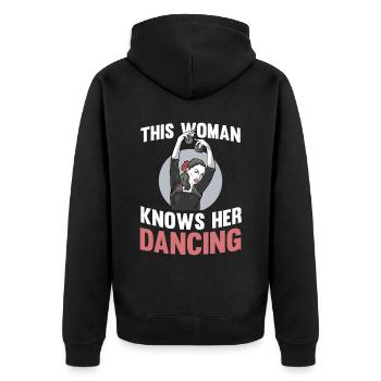 Tanzen Tänzer Tanz - Unisex Premium Bio Zip Hoodie - Schwarz - Hinten - Nico (187cm)