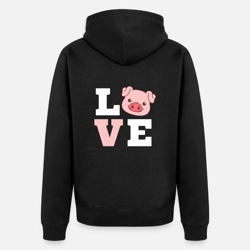 Cochon - Veste à capuche bio Premium Unisexe - noir