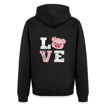 Cochon Cochon PorcLet Semer Des Cochons Cadeau - Veste à capuche bio Premium Unisexe - noir - Dos - Nico (187cm)