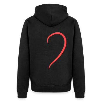 Demi-cœur rouge - Veste à capuche bio Premium Unisexe - noir - Dos - Nico (187cm)