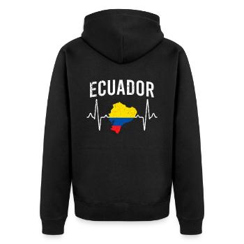 Équateur Heartbeat - Veste à capuche bio Premium Unisexe - noir - Dos - Nico (187cm)