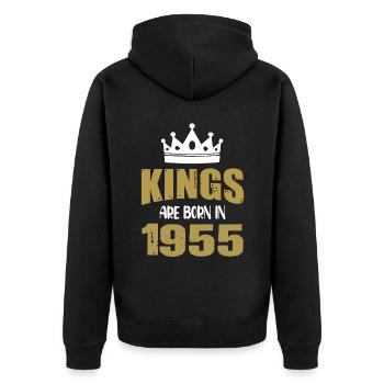 Les rois naissent en 1955 - Veste à capuche bio Premium Unisexe - noir - Dos - Nico (187cm)