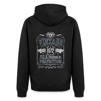 Millésime 1972 Anniversaire Année de naissance 1972 Cadeau - Veste à capuche bio Premium Unisexe - noir - Dos - Nico (187cm)