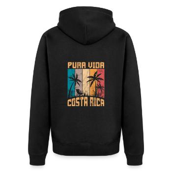 Costa Rica Vacances Amérique Centrale Pura Vida Cadeau - Veste à capuche bio Premium Unisexe - noir - Dos - Nico (187cm)