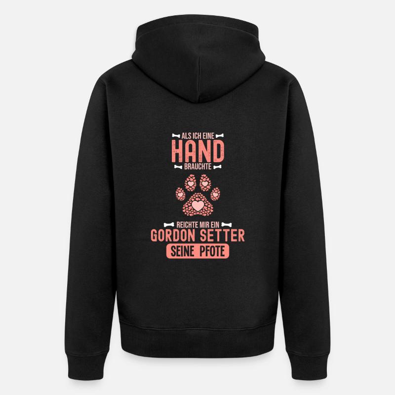 Geschenkidee Gordon Setter - Unisex Premium Bio Zip Hoodie - Schwarz