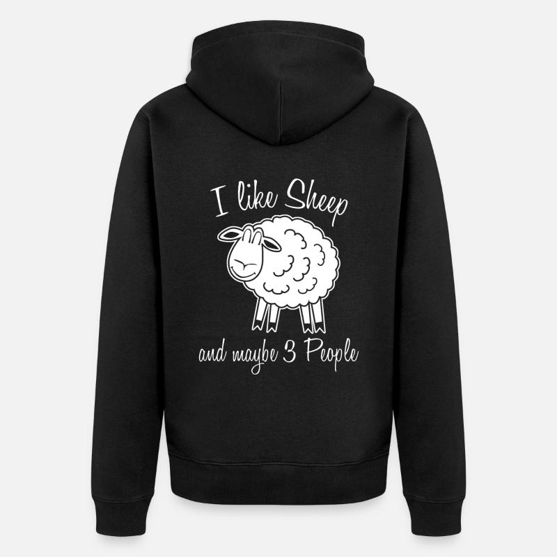 Schäfchen Schafe Schaf - Unisex Premium Bio Zip Hoodie - Schwarz