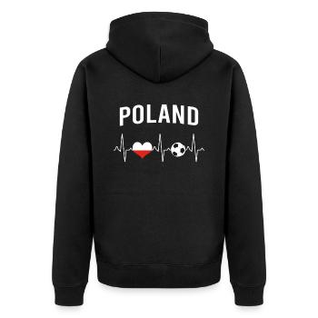 Pologne Football Heartbeat - Veste à capuche bio Premium Unisexe - noir - Dos - Nico (187cm)