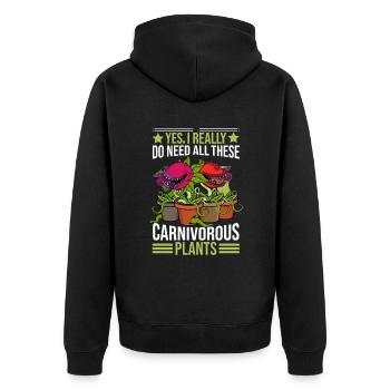 Carnivorous plants Venus flytrap - Unisex Premium Organic Zip Hoodie - black - Back - Nico (187cm)