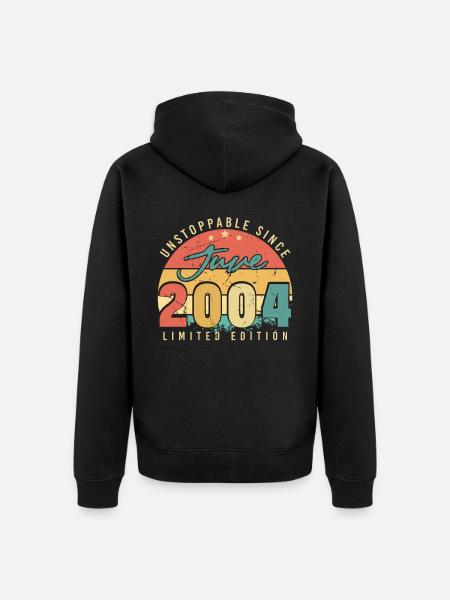 Finally 18 June 2004 - Unisex Premium Organic Zip Hoodie - black