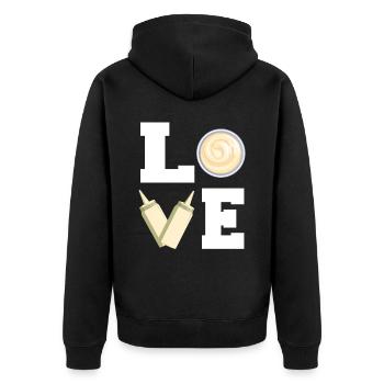 J’adore la mayonnaise mignonne cadeau d’épices - Veste à capuche bio Premium Unisexe - noir - Dos - Nico (187cm)