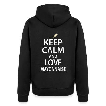 Liebes mayonnaise gewürz geschenk - Unisex Premium Bio Zip Hoodie - Schwarz - Hinten - Nico (187cm)