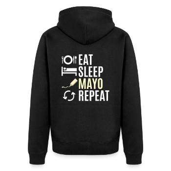 Mangez un cadeau de mayonnaise - Veste à capuche bio Premium Unisexe - noir - Dos - Nico (187cm)