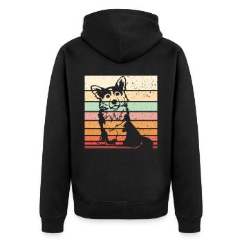 Corgi Rétro - Veste à capuche bio Premium Unisexe - noir - Dos - Nico (187cm)