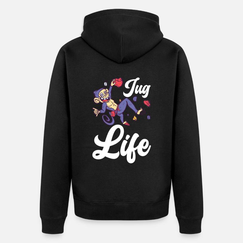 Klettern Kletterer - Unisex Premium Bio Zip Hoodie - Schwarz