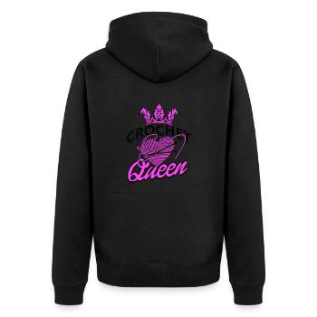 Crochet Queen Funny Crochet Lover - Quilting - Unisex Premium Organic Zip Hoodie - black - Back - Nico (187cm)