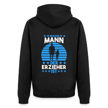 Kindergärtner Erzieher - Unisex Premium Bio Zip Hoodie - Schwarz - Hinten - Nico (187cm)