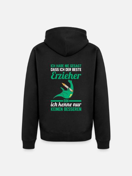 Kindergärtner Erzieher - Unisex Premium Bio Zip Hoodie - Schwarz