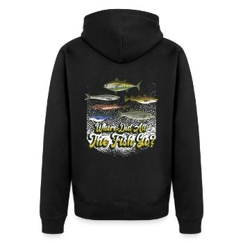 Où sont passés tous les poissons? Pêcheurs pêcheurs - Veste à capuche bio Premium Unisexe - noir - Dos - Nico (187cm)