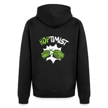 Bière Houblon Brasserie Brasserie Brasserie Bière artisanale - Veste à capuche bio Premium Unisexe - noir - Dos - Nico (187cm)