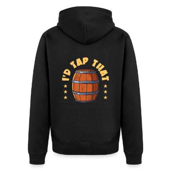 Bière Houblon Brasserie Brasserie Brasserie Bière artisanale - Veste à capuche bio Premium Unisexe - noir - Dos - Nico (187cm)