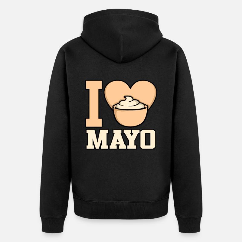 Ich Herz Mayo Geschenk - Unisex Premium Bio Zip Hoodie - Schwarz