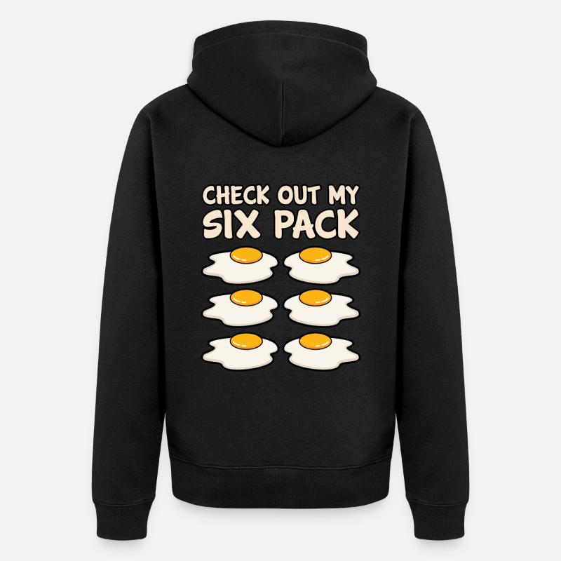 Egg Sixpack Gift - Unisex Premium Organic Zip Hoodie - black