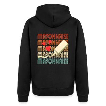 Love Mayonnaise Squeeze Gift - Unisex Premium Organic Zip Hoodie - black - Back - Nico (187cm)