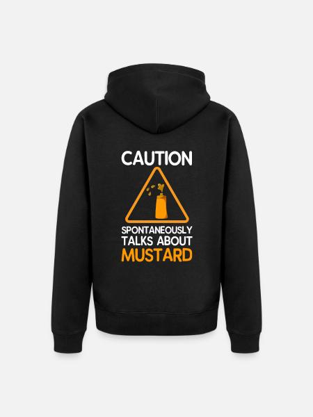 Mustard yellow spice gift - Unisex Premium Organic Zip Hoodie - black