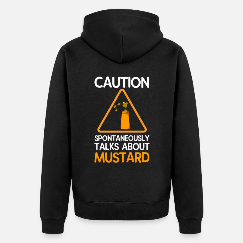 Cadeau d’épices jaune moutarde - Veste à capuche bio Premium Unisexe - noir