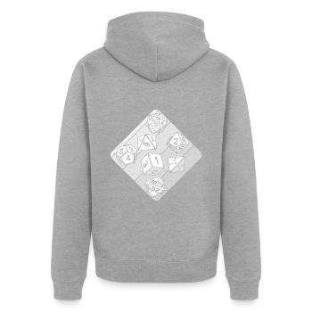 RPG Pen And Paper W20 Dice Role Playing Game Geek Dice - Unisex Premium Organic Zip Hoodie - heather grey - Back - Nico (187cm)