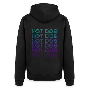 Hot Dog Rétro - Veste à capuche bio Premium Unisexe - noir - Dos - Nico (187cm)