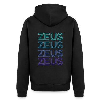 Zeus Gott Donner Antike griechische Mythologie Ret - Unisex Premium Bio Zip Hoodie - Schwarz - Hinten - Nico (187cm)