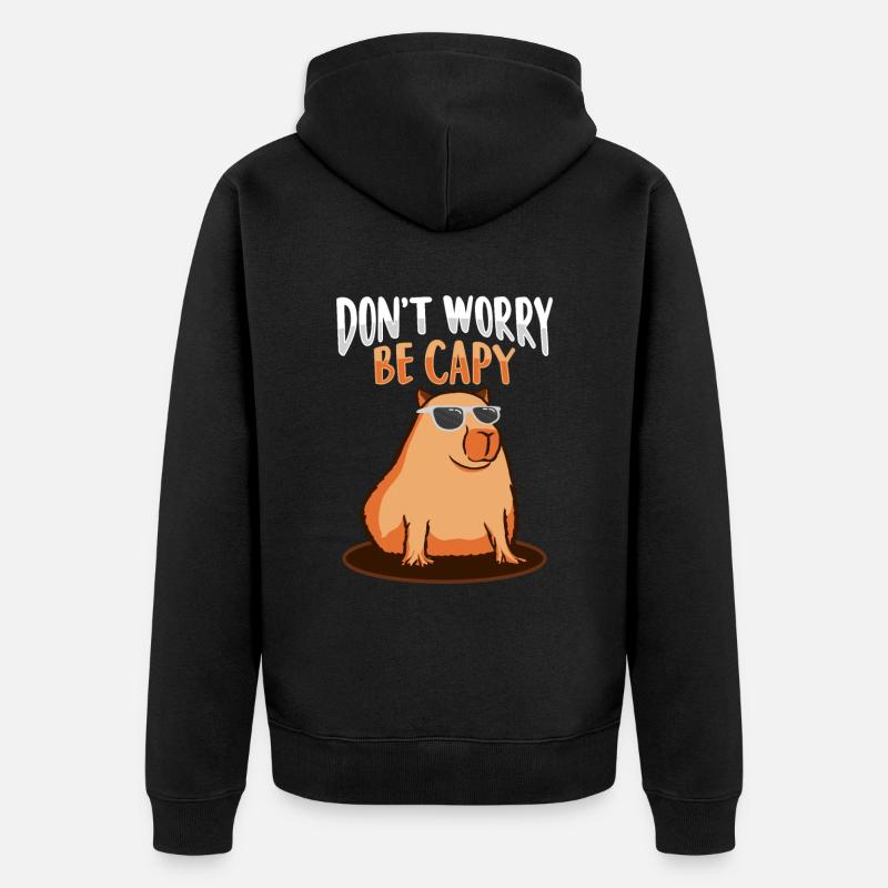 Capybara - Unisex Premium Bio Zip Hoodie - Schwarz