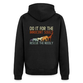 Bien-être animal Sauvetage des animaux Activiste Animal Shelter Loi sur les animaux - Veste à capuche bio Premium Unisexe - noir - Dos - Nico (187cm)
